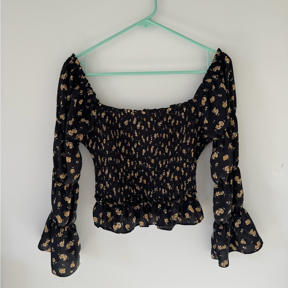 Isalis floral ruched blouse